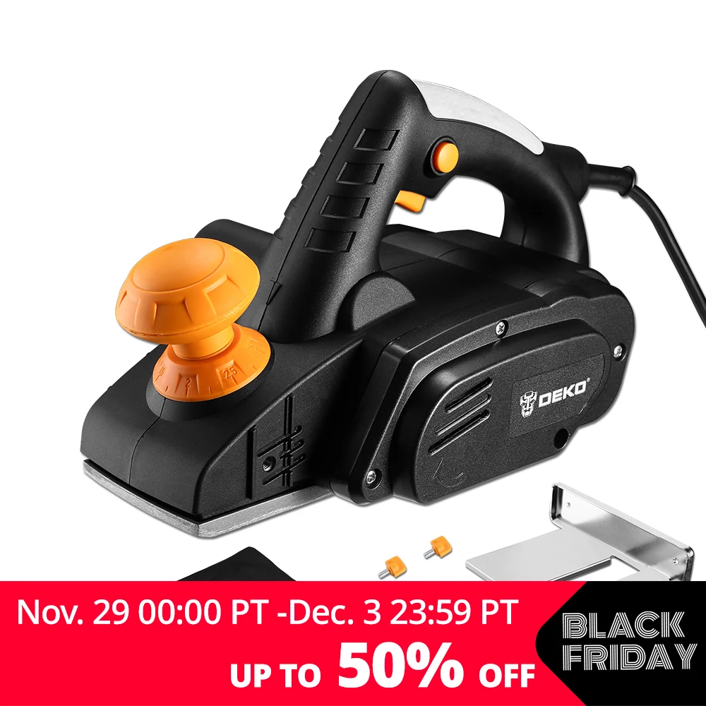 DEKO 220V 900W Electric Planer Plane Variable Speed Hand Held Power Tool Wood Cutting With