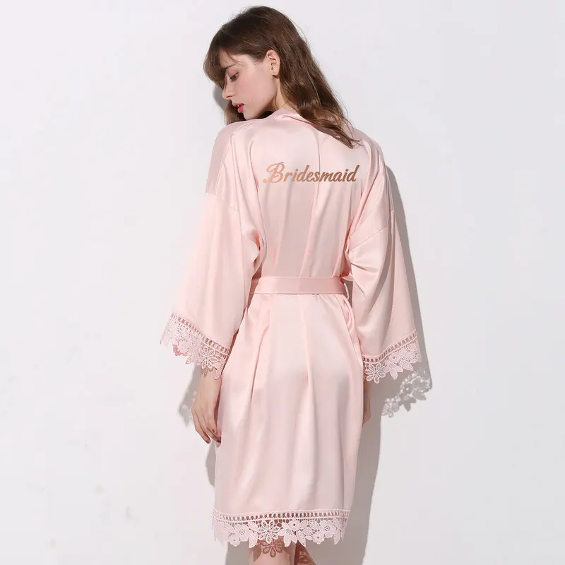 YUXINBRIDAL румяный халат невесты шелковистый матовый атласный кружевной свадебный халат свадебный подарок халат кимоно Пижама