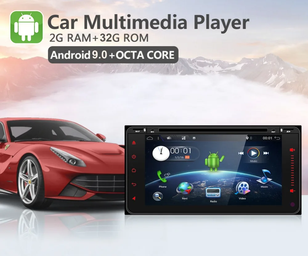 Cheap Bosion 2 din Android 9.0 car radio gps for Toyota Old Corolla Universal radio wifi BT DAB+ Capacitive 6.2 inch car DVD player 2