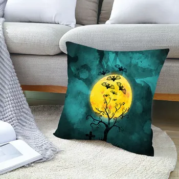

45x45cm Halloween Decor Cushion Cover Decorative Pillowcase Printing Hugging Pillow Case Pumpkin Printed Home Sofa Decoration