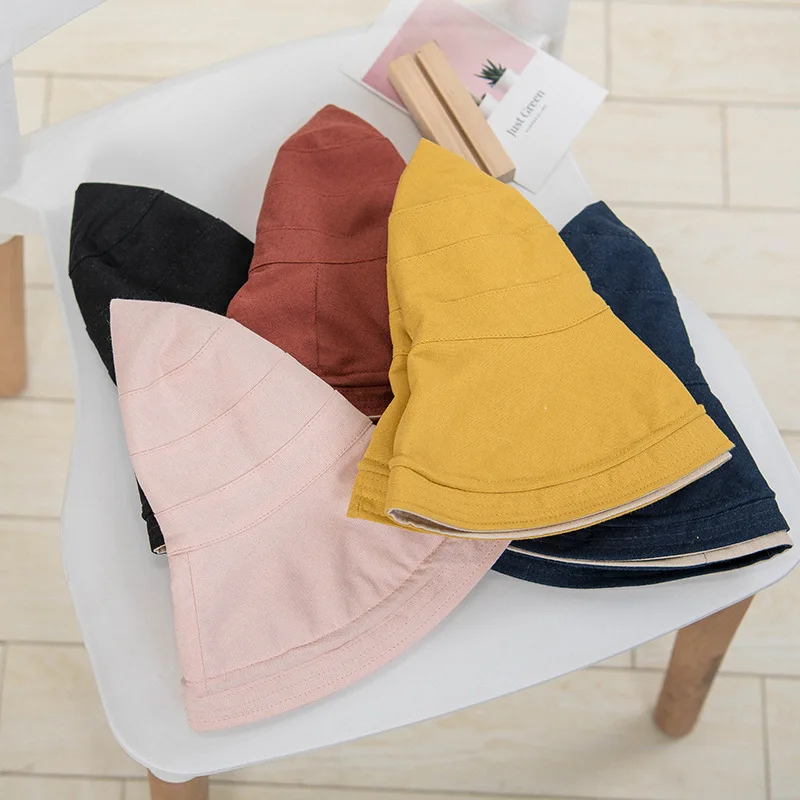 

Spring And Autumn Children Large Brimmed Hat Fisherman Hat Summer Sun Hat Trend Child Sun Hat Simple Versatile Bucket Hat