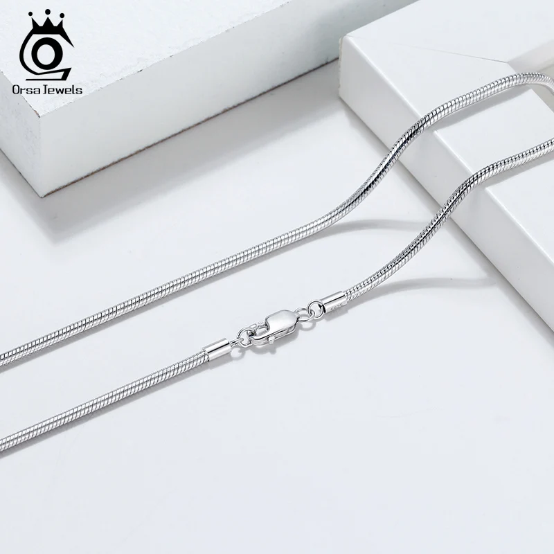 ORSA JEWELS подлинное ожерелье из стерлингового серебра 925 пробы цепочка змеи модное