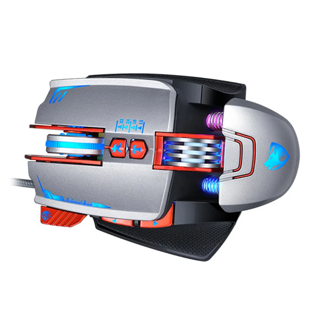 V9 USB Проводная программируемая игровая мышь 3200 dpi Регулируемая подсветка 8 кнопок механические Игровые мыши