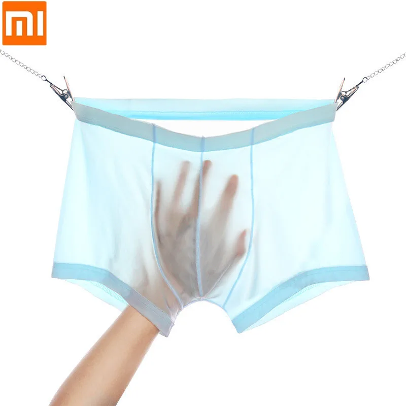 XIAOMI mijia тонкие мужские шорты цельный шелк льда Бесшовные Мужские боксерские мягкие удобные прохладное дышащее нижнее белье