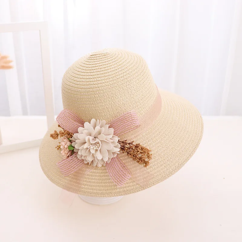 

2019 Mizo New Style Fashion Spring Summer Women's Literature And Art Simple Solid Color Flower Hat Bucket Hat Manufacturers Whol