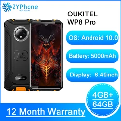 Смартфон OUKITEL WP8 Pro на Android 10, 4 + 64 ГБ, 6,49 дюйма, 5000 мАч, тройная камера 16 МП