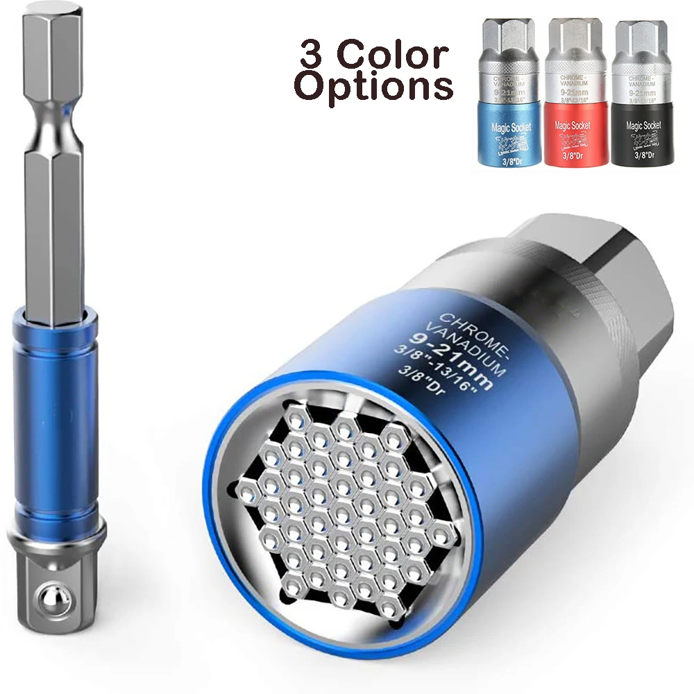 Universal socket wrench adapter set 9 21 mm adjustable universal socket