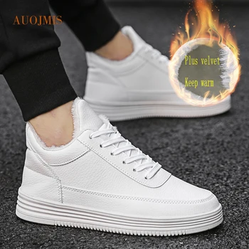 

AUOJMIS 2019 autumn and winter new students high-top board cotton shoes trend wild rest small white shoes sports and leisure