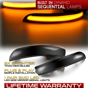 

For Ford Kuga Escape C520 EcoSport 13-18 Focus 3 MK3 SE ST RS US Dynamic Turn Signal Light LED Side Mirror Sequential Indicator