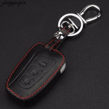 

jingyuqin Remote 3 Buttons Car Key Case Cover Leather Holder For Hyundai Santa Fe 2013 Grand Santa Fe 2015 Smart Key Case