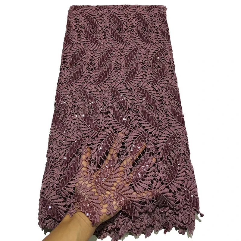 HFX африканская кружевная ткань с вышивкой хлопок шнурок кружево с вышивкой Роскошная блесток сетчатая вышивальная ткань для вечерние платья F2972 - Цвет: as picture