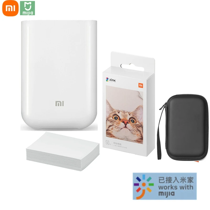 Portable Photo Printer Xiaomi Mijia AR Printer 300dpi Portable Photo Mini Pocket DIY Share 500mAh Picture Bluetooth 5.0 Mihome APP