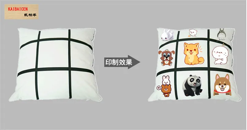 10pcs/Lot Sublimation blanks heart moon pillowcase 40*40cm blank Short fleece 9 grid /6/4/13 grids pillow cover thermal transfer best plastic for 3d printing