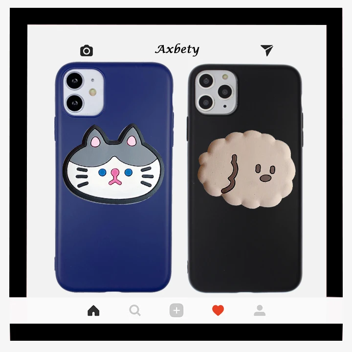 For Samsung A51 A71 A41 A21 A01 Case Cute Cartoon Dog Cat Foldable Holder Galaxy M30S M20 A750 M10 Soft Cover |