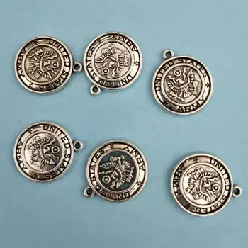 

120pcs Army Charms 20*23mm 3g