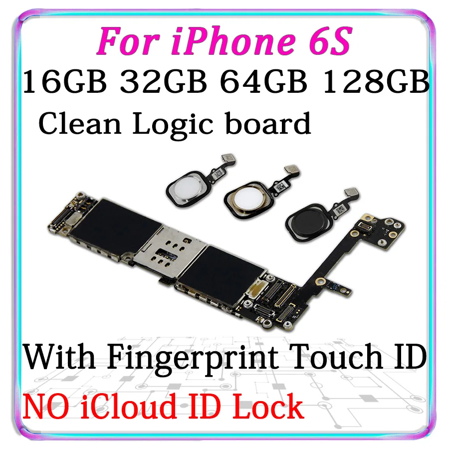 

Original Motherboard For iPhone 6S 4.7 inch Mainboard MB Unlocked Logic Board With Touch ID Fingerprint panel