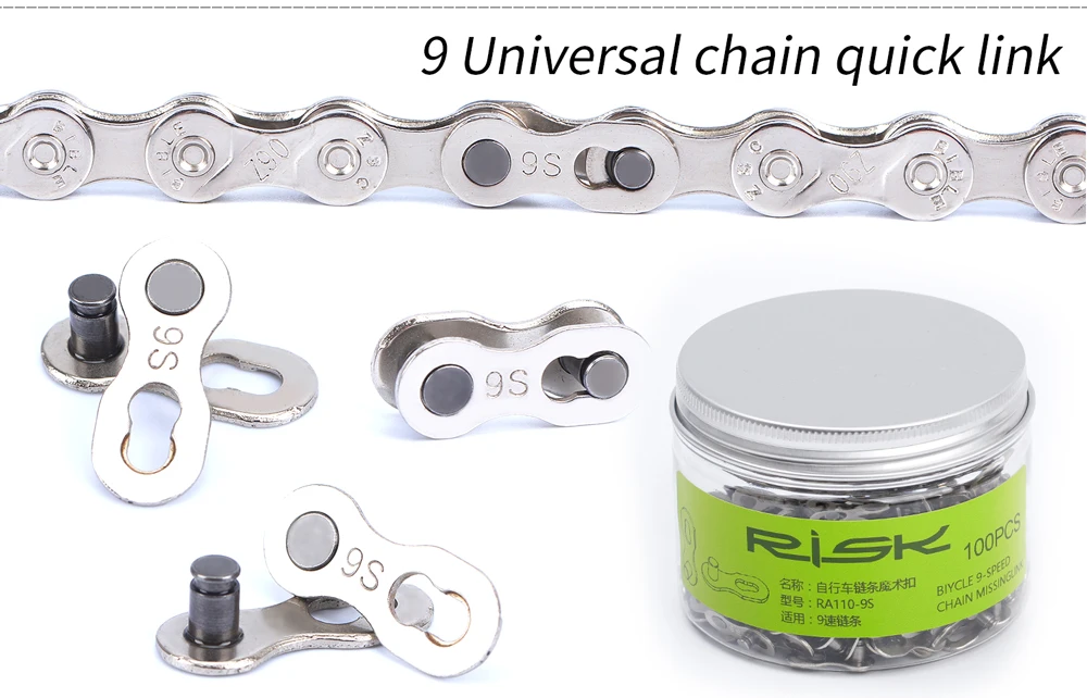 Flash Deal 5 Pair Bike Chain Quick Link Mountain Bicycle Bike Chain Missing Quick Connector Connecting Master Link for 6 7 8 9 10 11 Speed 5