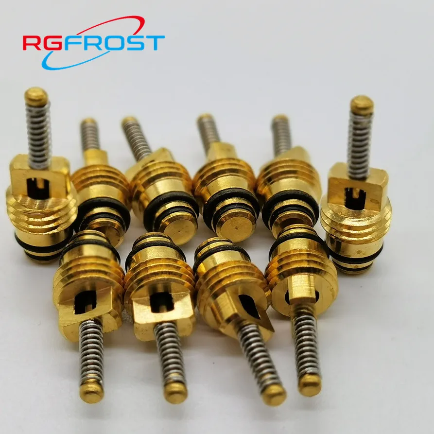 50pcs R12 R134a Refrigeration Tire Valve Stem Copper Cores M8*1 NBR Automotive Air-Conditioning Valve Core/Needle For Buick