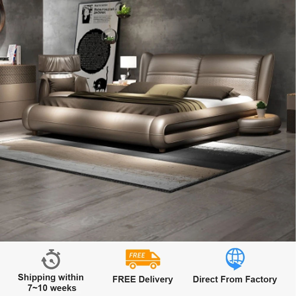rama dymasty genuine leather soft bed modern design bed king queen size bed cama