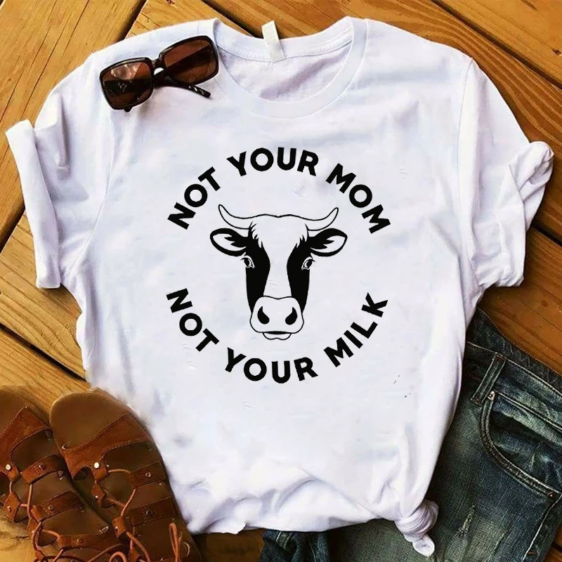 Женская футболка с графическим изображением коровы быка леопарда черепа цветка Винтажная футболка с изображением животных Женская футболка женская одежда футболка - Цвет: GJS9748