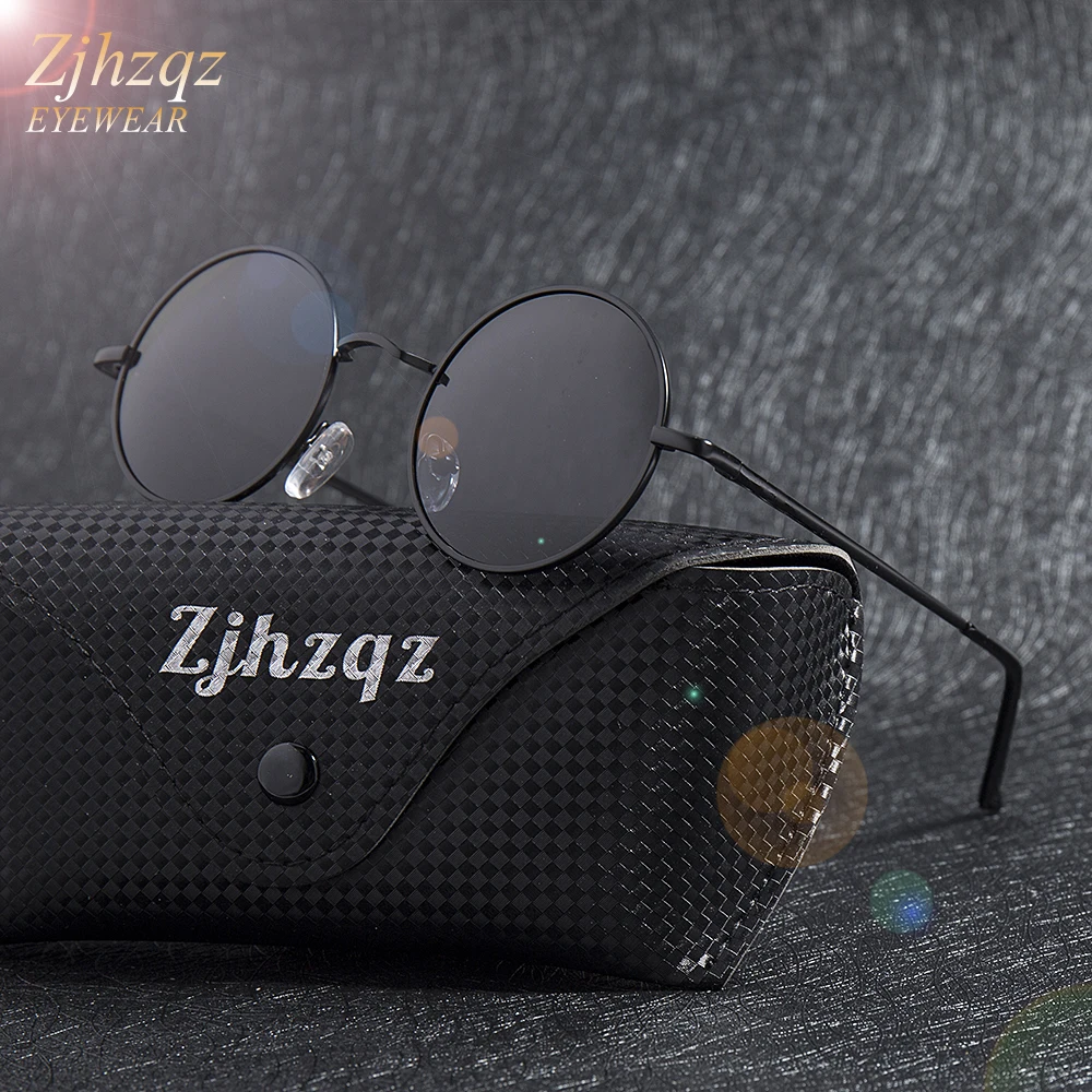 

ZJHZQZ Ретро Винтажные круглые поляризационные металлические солнцезащитные очки в стиле стимпанк мужские женские серебряные зеркальные линзы солнцезащитные очки
