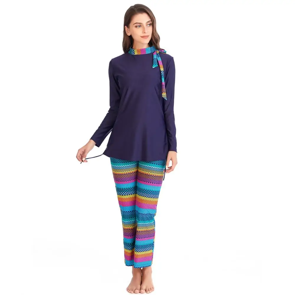 Women Muslim Swimwear 3pcs Full Cover Long Sleeve Sport Swimsuit Islamic Hijab Islam Burkinis women swimwear muslim swimwear