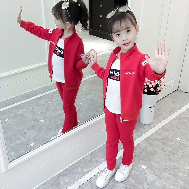 

Girls Autumn Clothing Set 2019 New Style Children Young STUDENT'S Spring And Autumn Sports Clothing Childrenswear Women's Big Ki