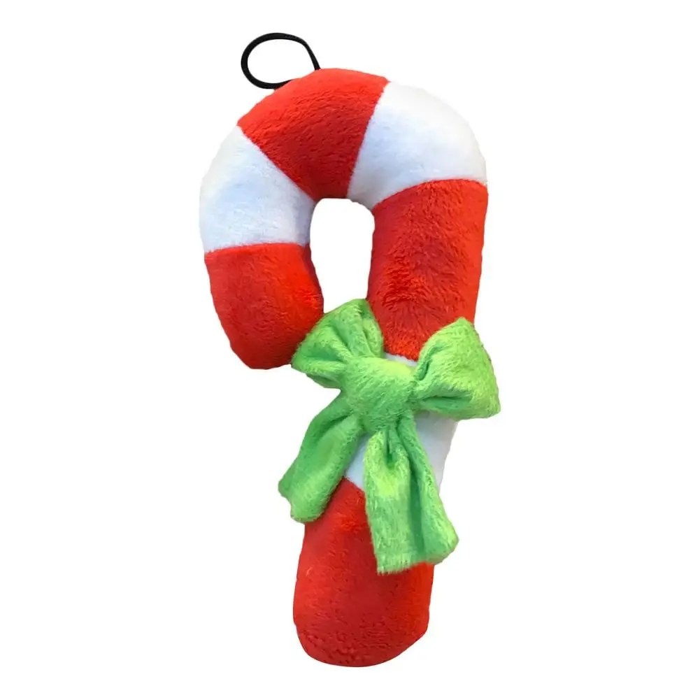 Christmas Pet Candy Cane Plush Toy Sounding Bite Resistant Dog Chew Toy