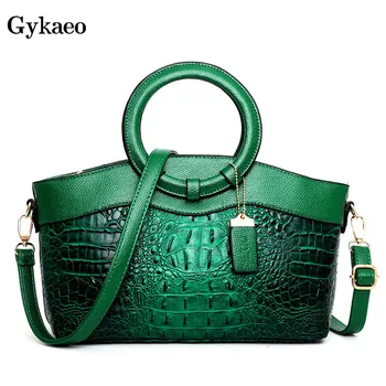 

Gykaeo Luxury Handbags Women Bags Designer Street Fashion Tote Bag Ladies PU Leather Crocodile Pattern Messenger Shoulder Bags