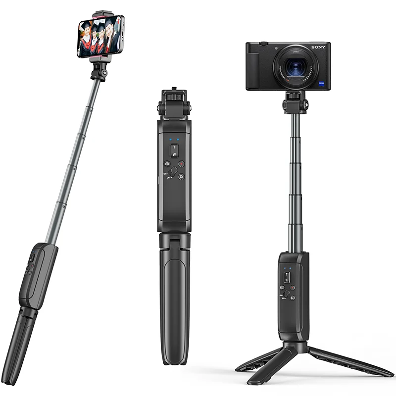 Ulanzi MT-40 무선 블루투스 Selfie 스틱 아이폰 12 프로 맥스 12 미니 Gopro 카메라 원격 제어 미니 삼각대 접이식