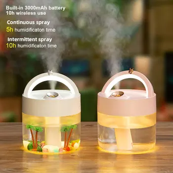 

ELOOLE Ultrasonic Air Humidifier 1L Large Capacity Aroma Essential Oil Diffuser USB Rechargeable Mist Maker Romantic LED Lamp