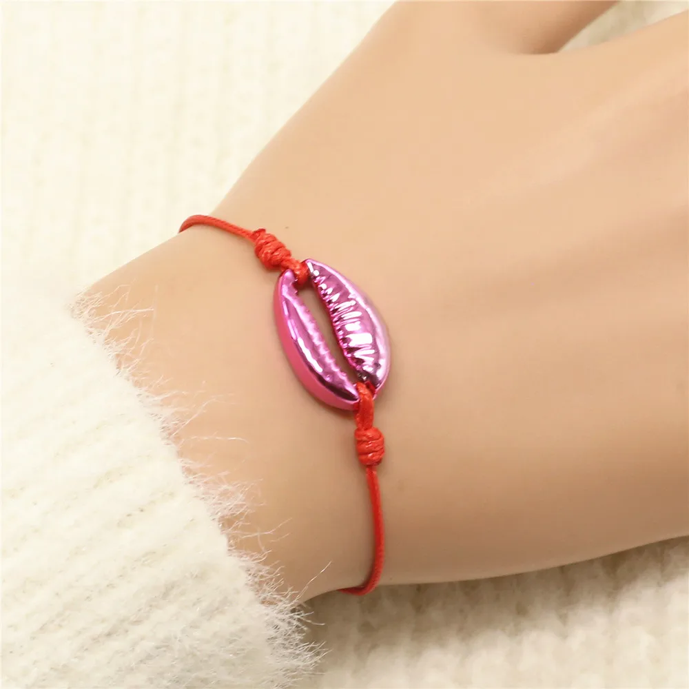 Новинка Boho Wish браслет для пары Femme красная веревка ракушка очаровательные