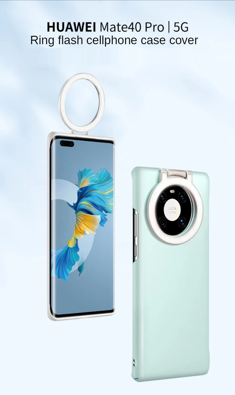 Novo para Huawei Case do Telefone Luz de Preenchimento Companheiro P30 Pro Plus Selfie Beleza Anel Flash Capa Case Escudo Estável 2021 P40 40 30 1 Caso de telefone & Covers