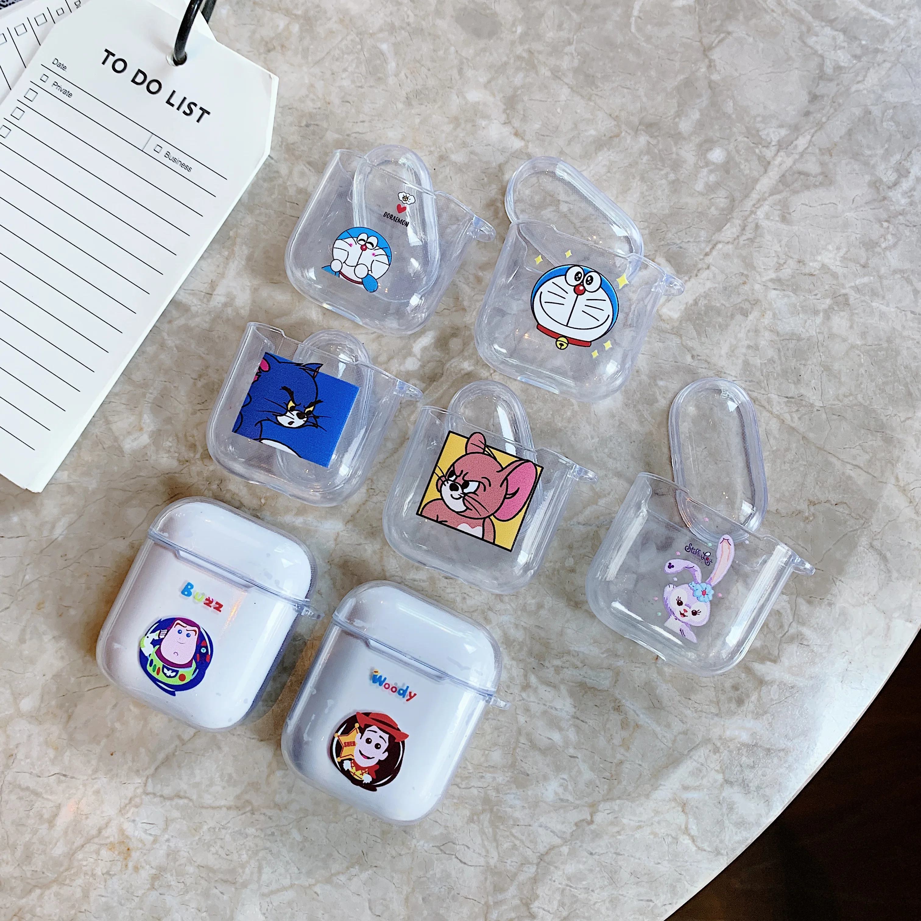 Doraemon Том и Джерри История игрушек Мультфильм беспроводной Bluetooth наушники милый чехол для Apple AirPods 2 1 силиконовая зарядка