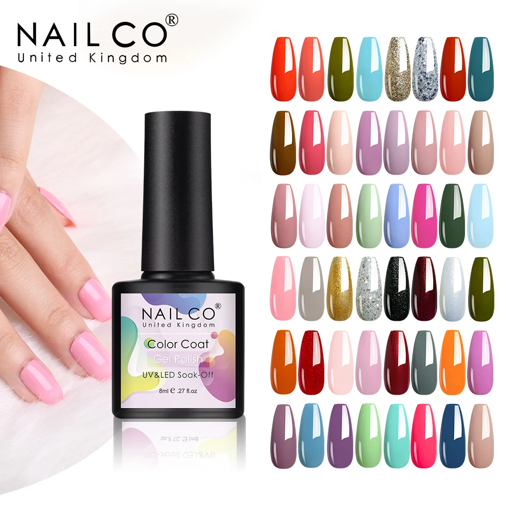 Цветной Гель лак NAILCO 8 мл отмачиваемый УФ полуперманентный бридные лаки для
