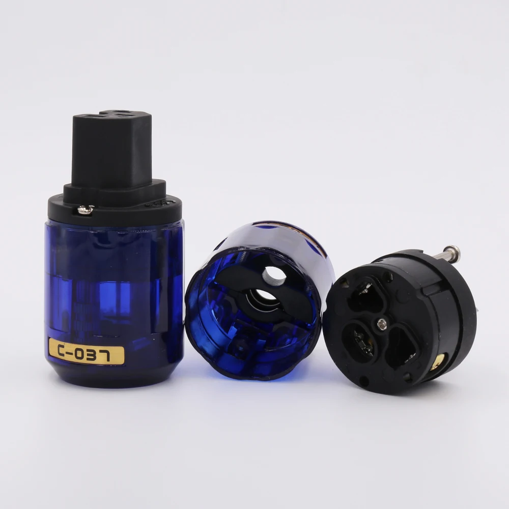 one pair Hifi audio P-037 Platinum Plated US Power plug + C-037 IEC Connecter DIY Power Cable