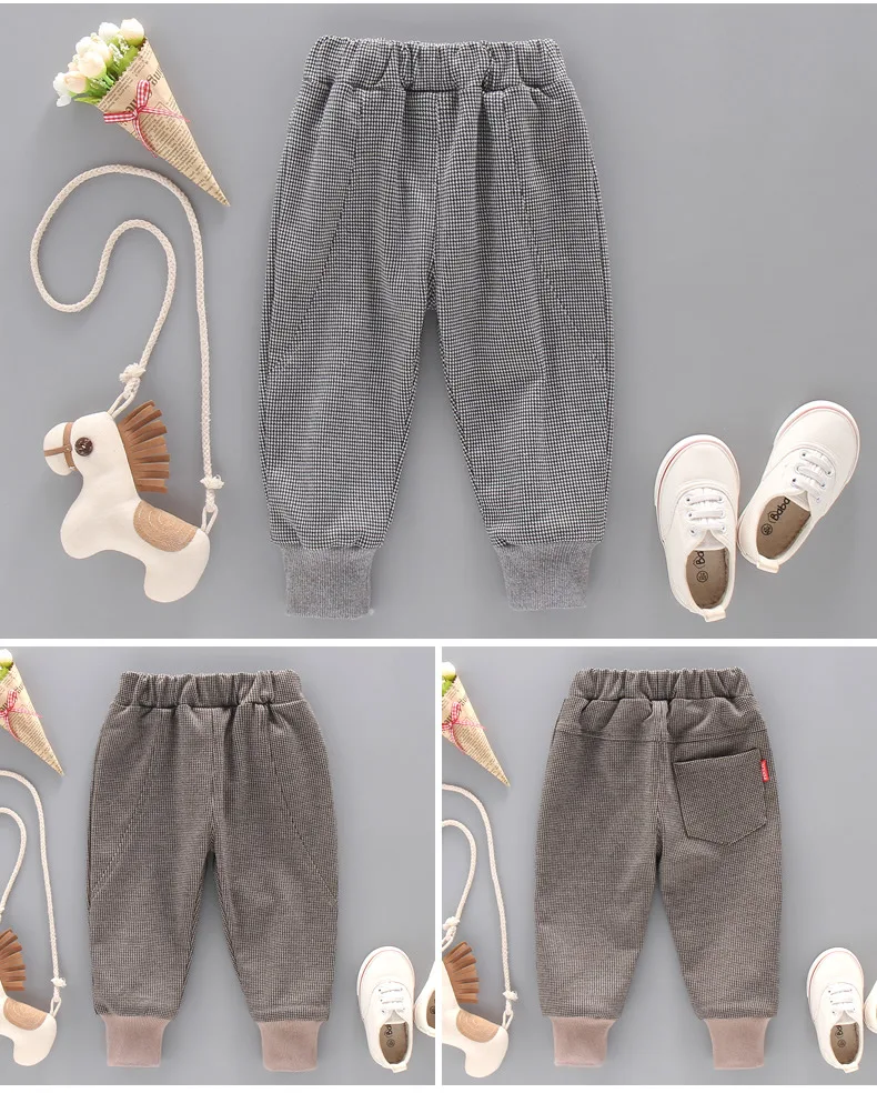 Spring New Style Korean-style Crawler Plaid Trousers Children Simple Paragraph Casual Pants Athletic Pants Fashion