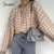 Simplee Women геометрический вязаный свитер цвета хаки women casual Houndstooth lady пуловер свитер женский осень зима ретро джемпер