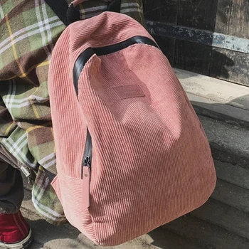 

Fashion Corduroy Backpacks For Women Winter Casual Style Ladies Solid Color Back Pack For Teen Girls Mochila Dropshipping