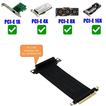 

20cm High Speed PC PCI Express 8X Riser Connector Cable Riser Card PCI-E 8X Flexible Cable Extension Port Adapter 90°