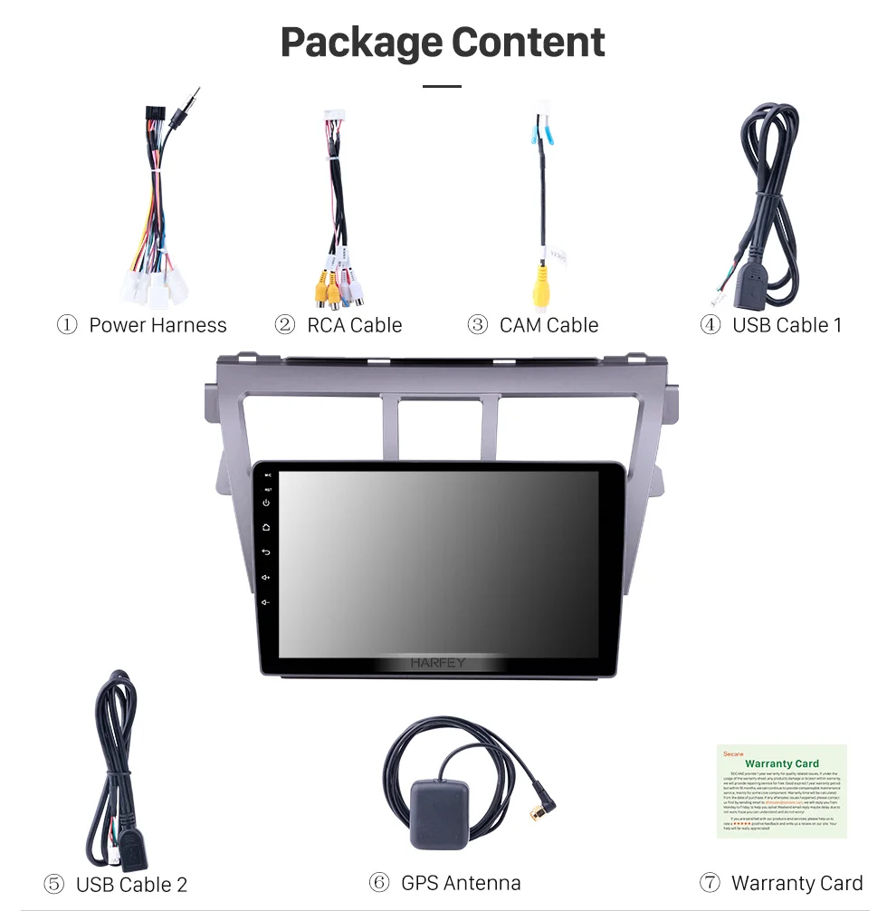 Sale Harfey 9" Android 8.1 GPS Navigation System Radio For Toyota VIOS 2007-2012 Support TPM DVR 3G WiFi Remote Control Bluetooth 15