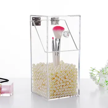 

Clear Acrylic Makeup Arrangement Storage Box Simple Design Transparent Desktop Cosmetic Brush Holder Organizer Case