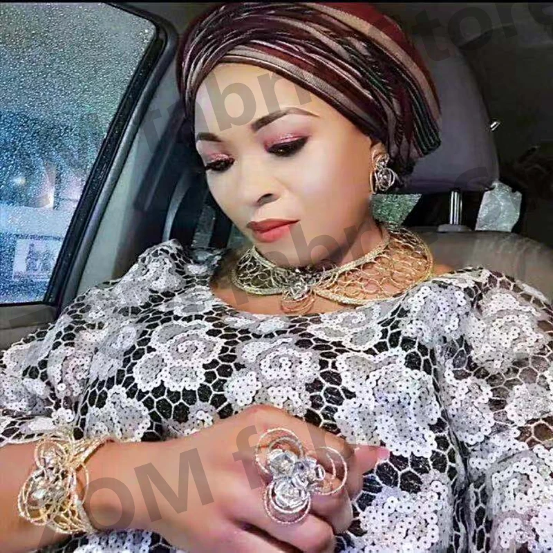 

New design African Lace Fabric with Sequin 2020 Nigerian tulle lace embroidery Fabric French lace Fabric for Women party dresses