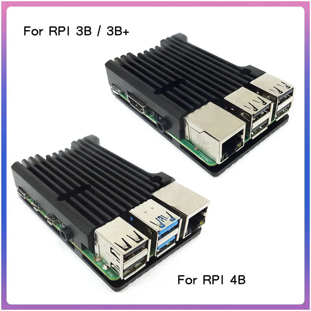 Case Enclosure Raspberry Pi Aluminum 3-Model Cooling 4 for Metal-Box Passive 3B Allory