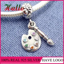 Стерлинговое Серебро палитра художника Висячие Бусины Подходят diy браслет breloques en lot pour fabriquer bijoux изготовление de bijoux