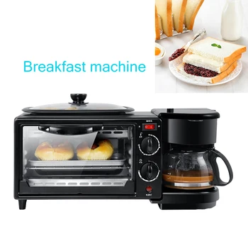 Elektryczne urządzenie śniadaniowe trzy-w-jednym wielofunkcyjny ciśnieniowy ekspres do kawy domowy chleb pizza patelnia toster 220V tanie i dobre opinie IRISLEE 600w CN (pochodzenie) Pureeing Łopatka HL-9L STAINLESS STEEL breakfast machine 45 * 18 * 19cm 450W about 4 6kg