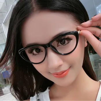 

New fashion personalized cat's eye glasses frame 2019 retro hipster glasses frame with myopia 18009 plain glasses