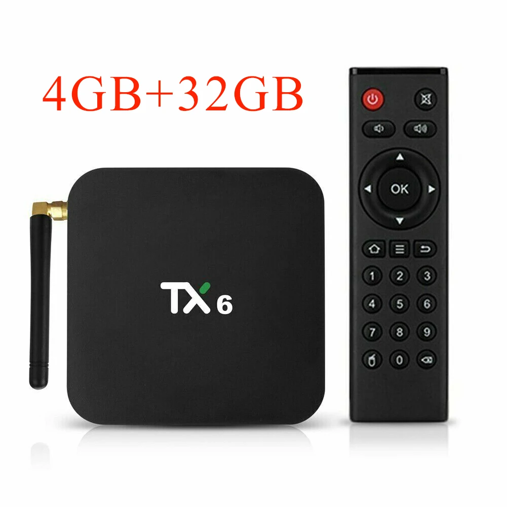 TX6 Android 9,0 ТВ приставка четырехъядерный ARM Cortex-A53 BT 4,1 4G 32G 64G 2,4G/5G двойной wifi 4K Neftflix Google телеприставка - Цвет: 4G and 32G