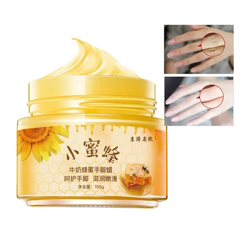 

Mlik Honey Hand Mask Hand Wax Moisturizing Whitening Skin Care Peel Off Mask Exfoliating Calluses Hands Care Cream 150ml