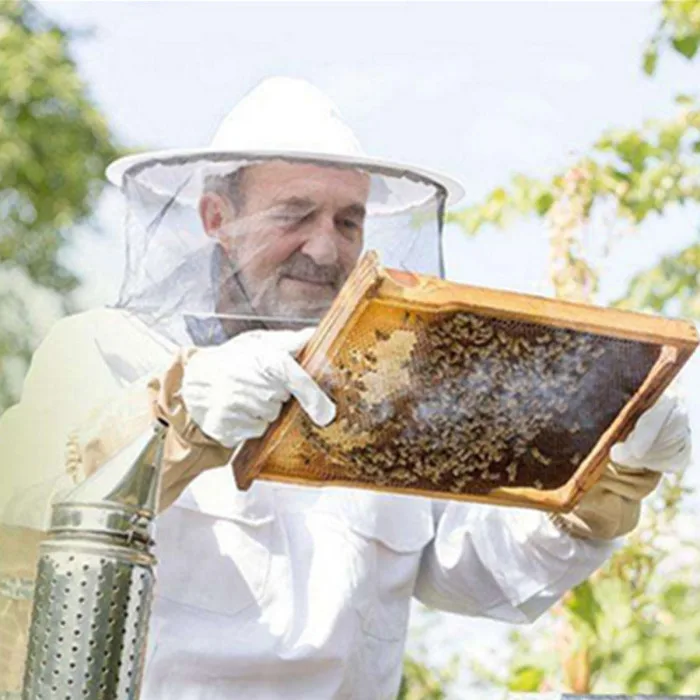 Хит, 4 в 1 защита от пчел оборудование комплект костюм для пчеловода шляпа перчатки, Инструменты Kit D6